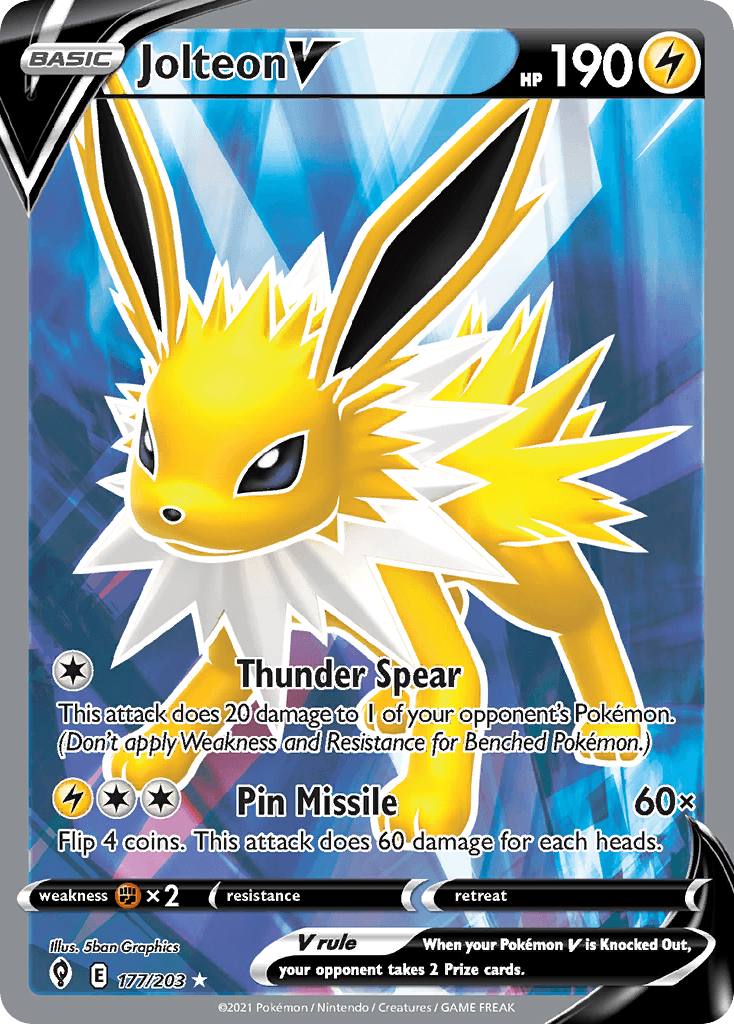 Jolteon V (Evolving Skies) #177 card art