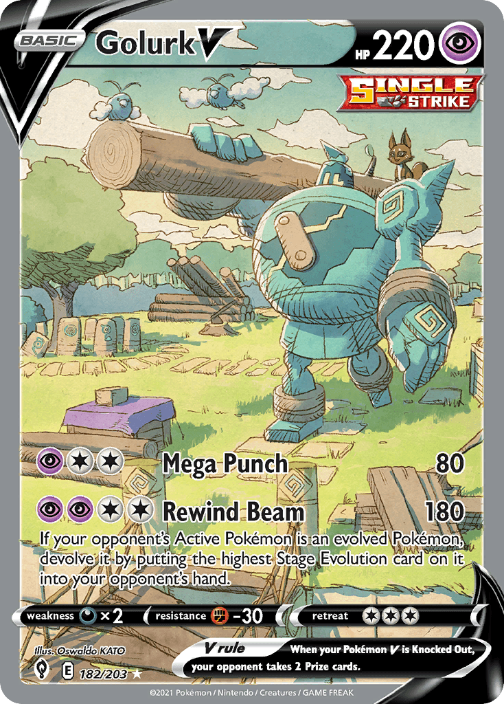 Golurk V (Evolving Skies) #182 card art