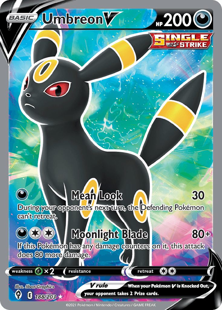 Umbreon V (Evolving Skies) #188 card art