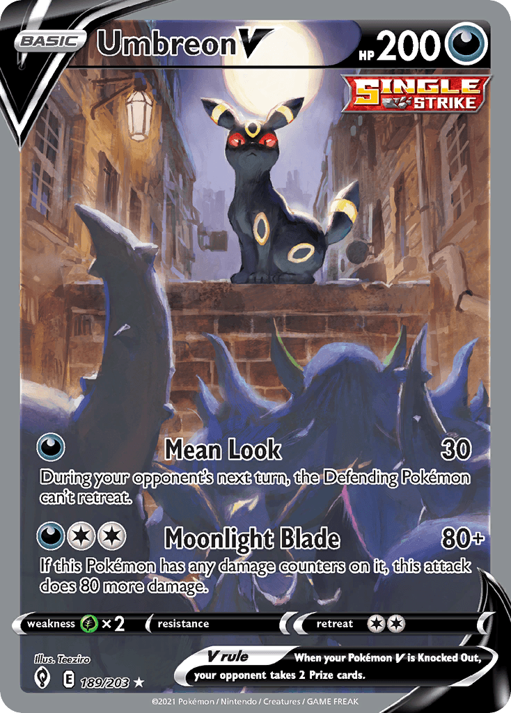Umbreon V (Evolving Skies) #189 card art
