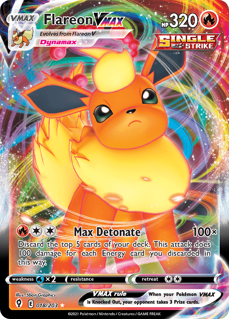 Flareon VMAX (Evolving Skies) #18 card art