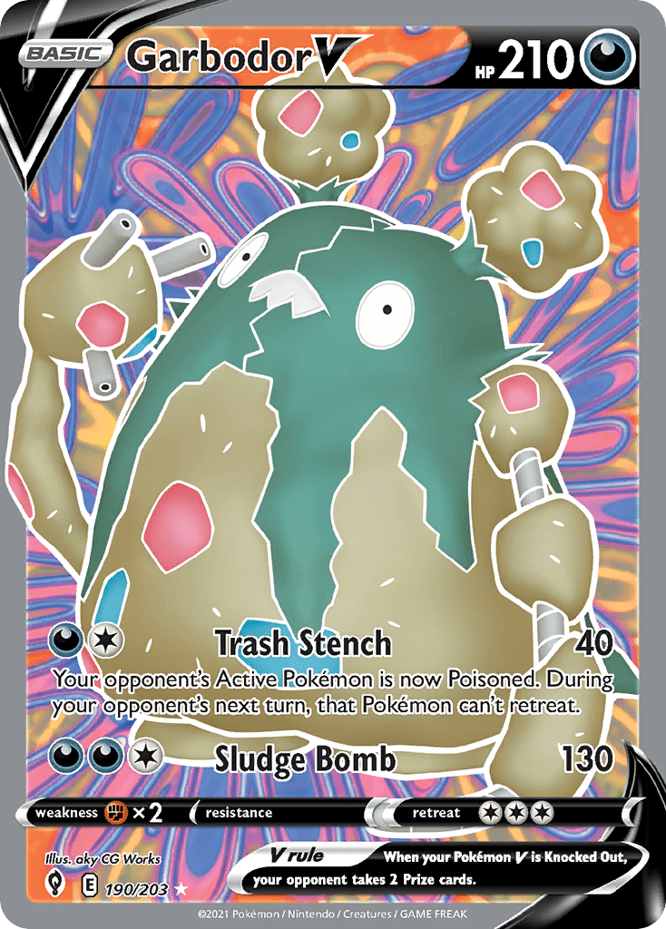 Garbodor V (Evolving Skies) #190 card art