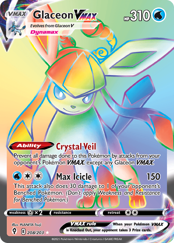 Glaceon VMAX (Evolving Skies) #208 card art