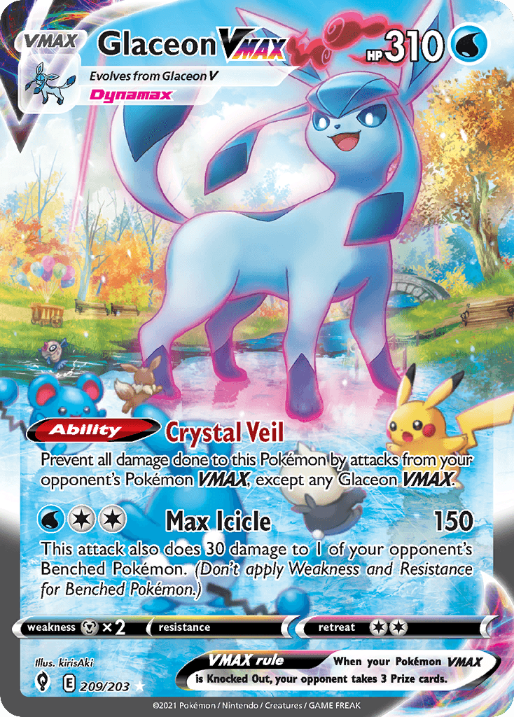 Glaceon VMAX (Evolving Skies) #209 card art