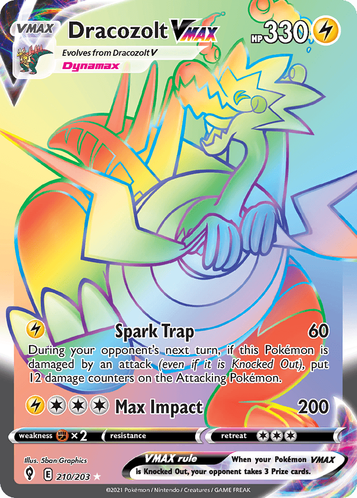 Dracozolt VMAX (Evolving Skies) #210 card art