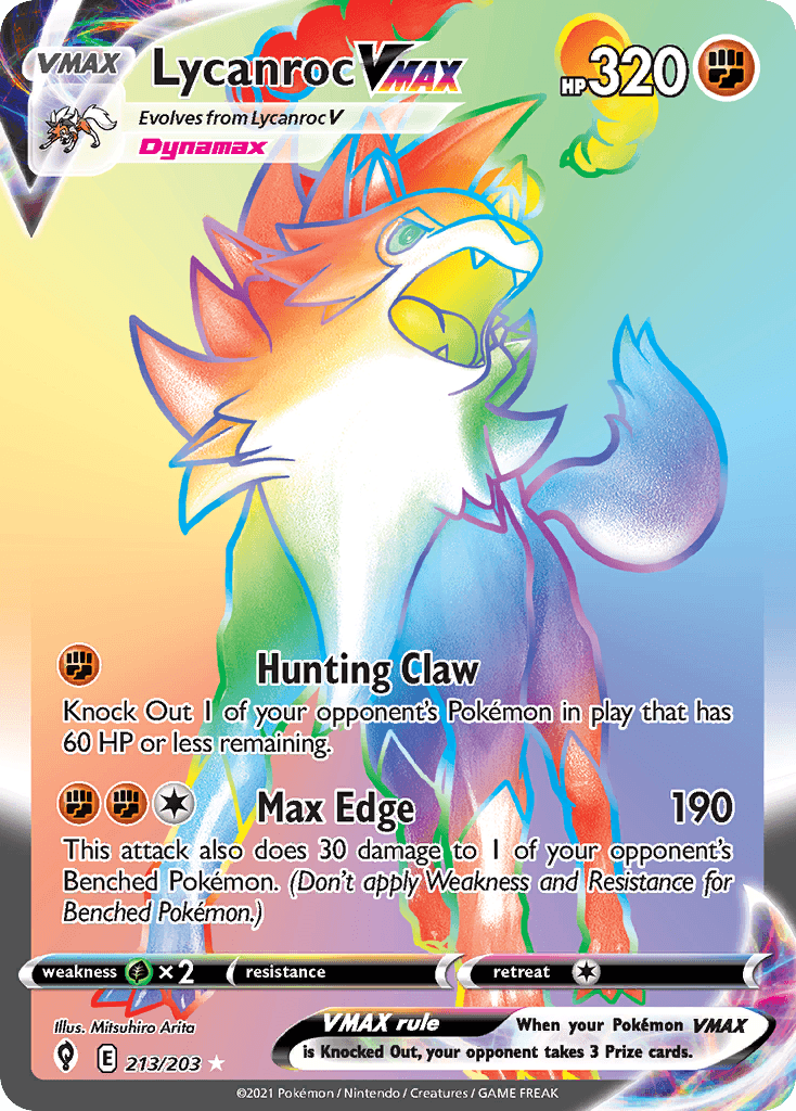 Lycanroc VMAX (Evolving Skies) #213 card art