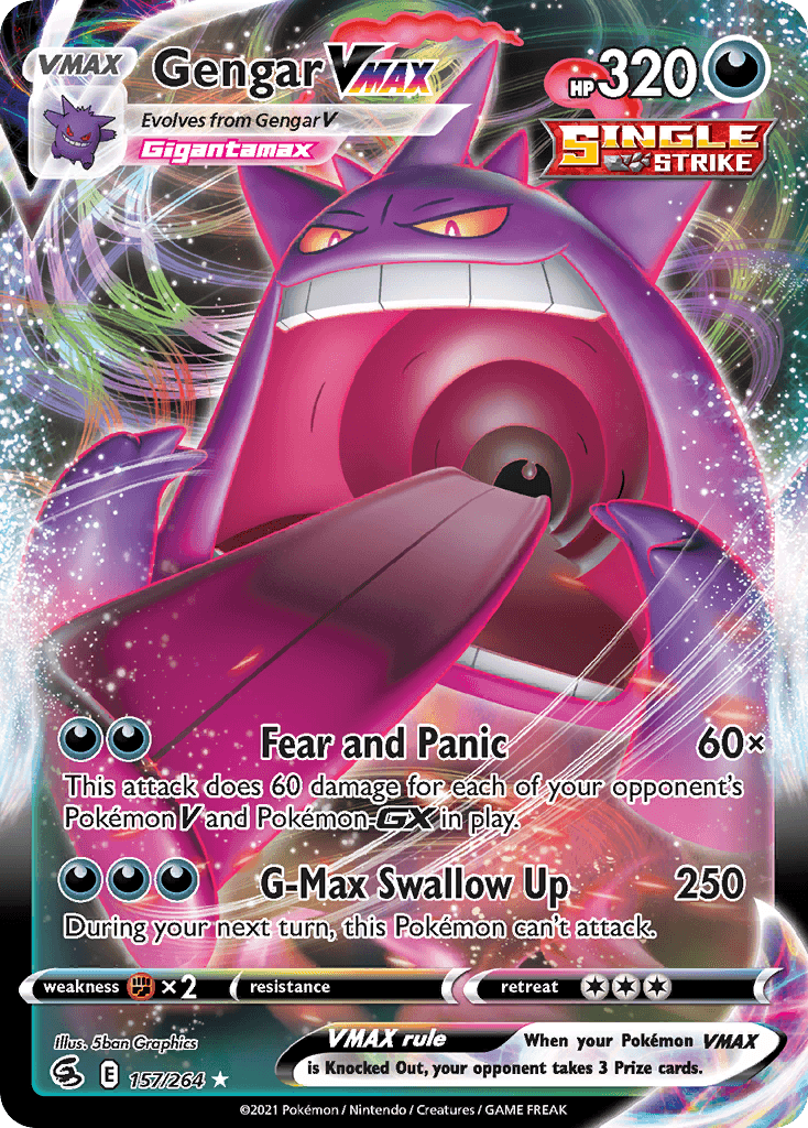 Gengar VMAX (Fusion Strike) #157 card art