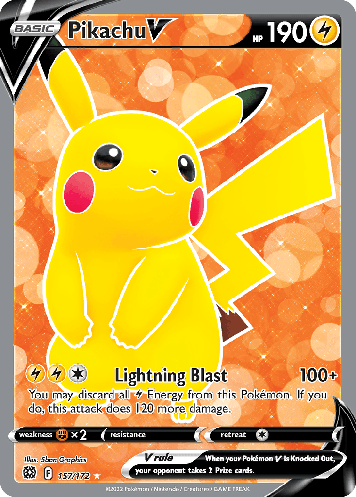 Pikachu V (Brilliant Stars) #157 card art