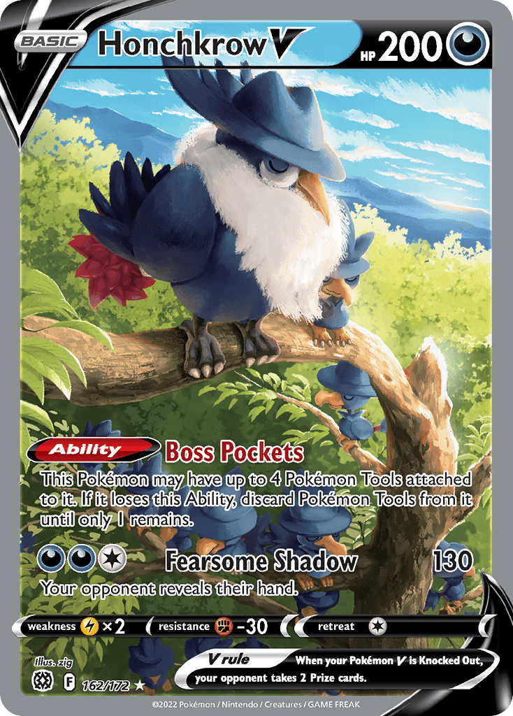 Honchkrow V (Brilliant Stars) #162 card art