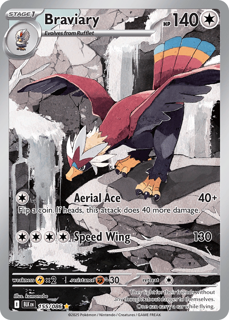 Braviary (Black Bolt) #155 card art