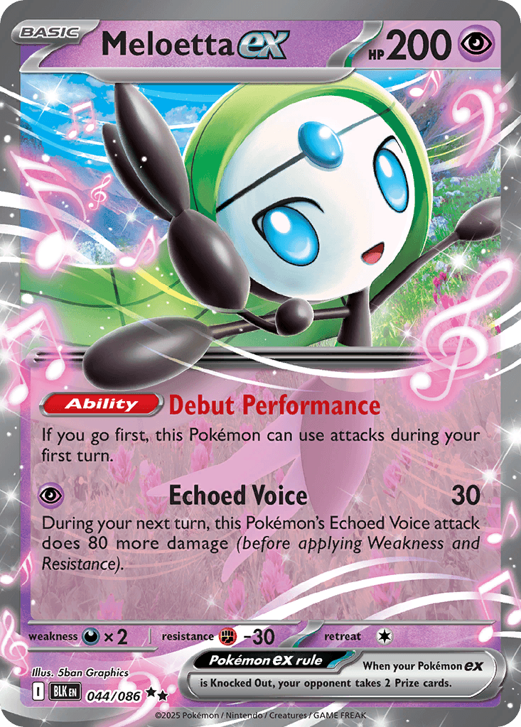 Meloetta ex (Black Bolt) #44 card art