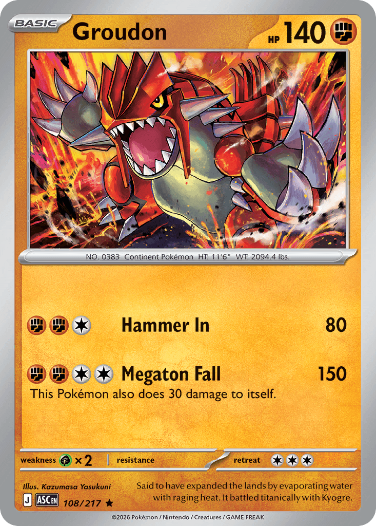 Groudon (Ascended Heroes) #108 card art