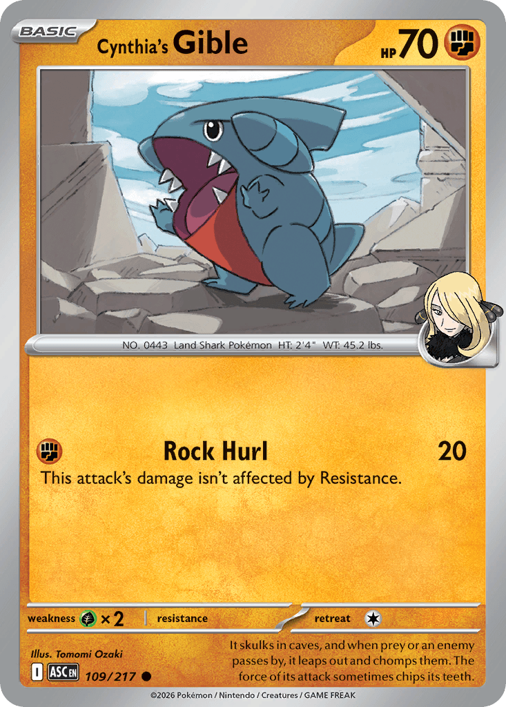 Cynthia's Gible (Ascended Heroes) #109 card art