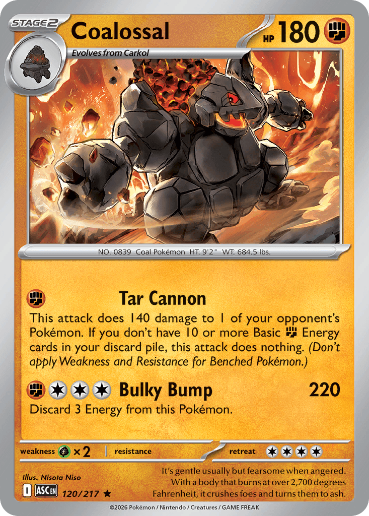 Coalossal (Ascended Heroes) #120 card art