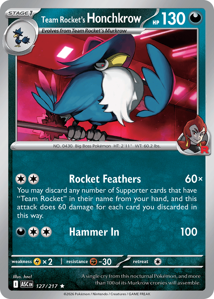 Team Rocket's Honchkrow (Ascended Heroes) #127