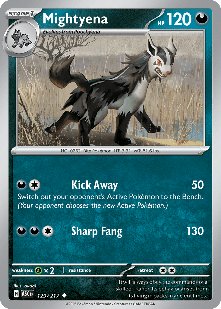 Mightyena (Ascended Heroes) #129 card art