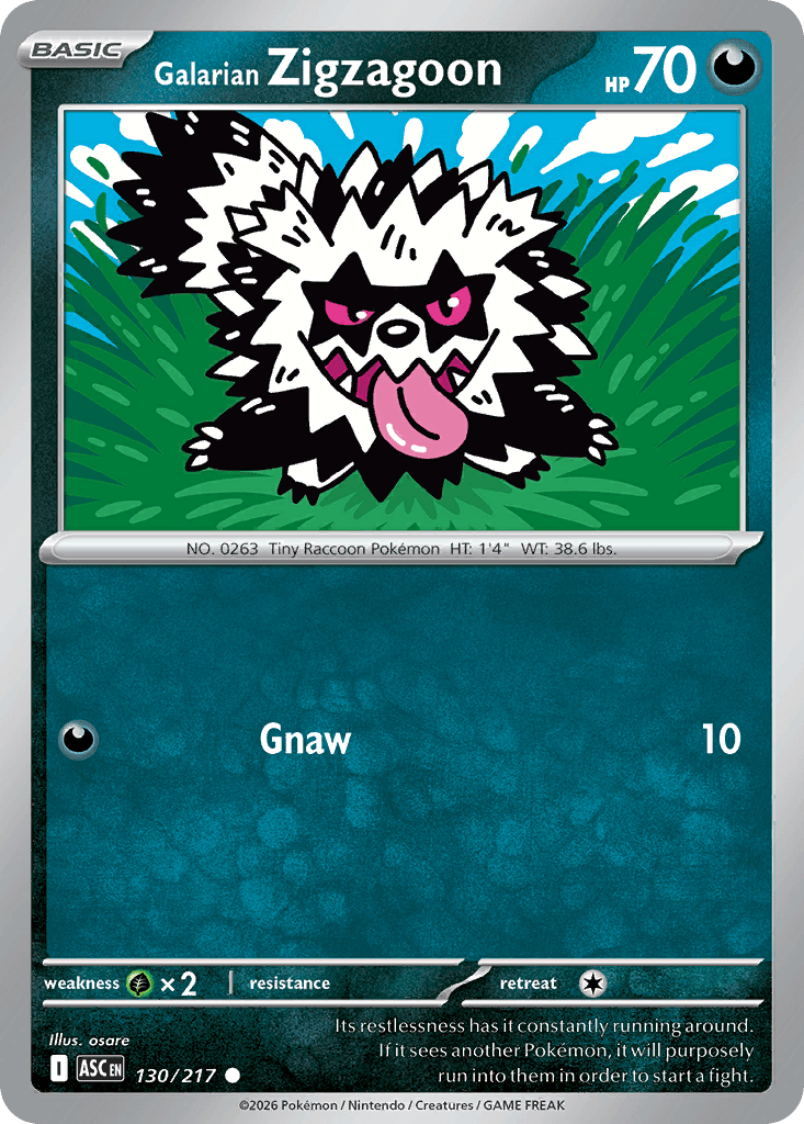Galarian Zigzagoon (Ascended Heroes) #130 card art