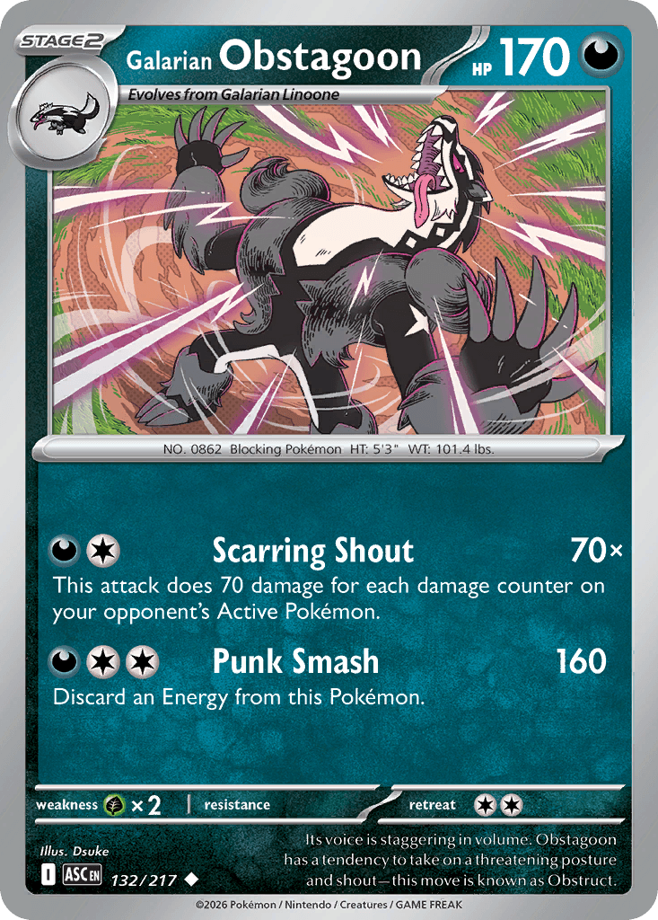 Galarian Obstagoon (Ascended Heroes) #132