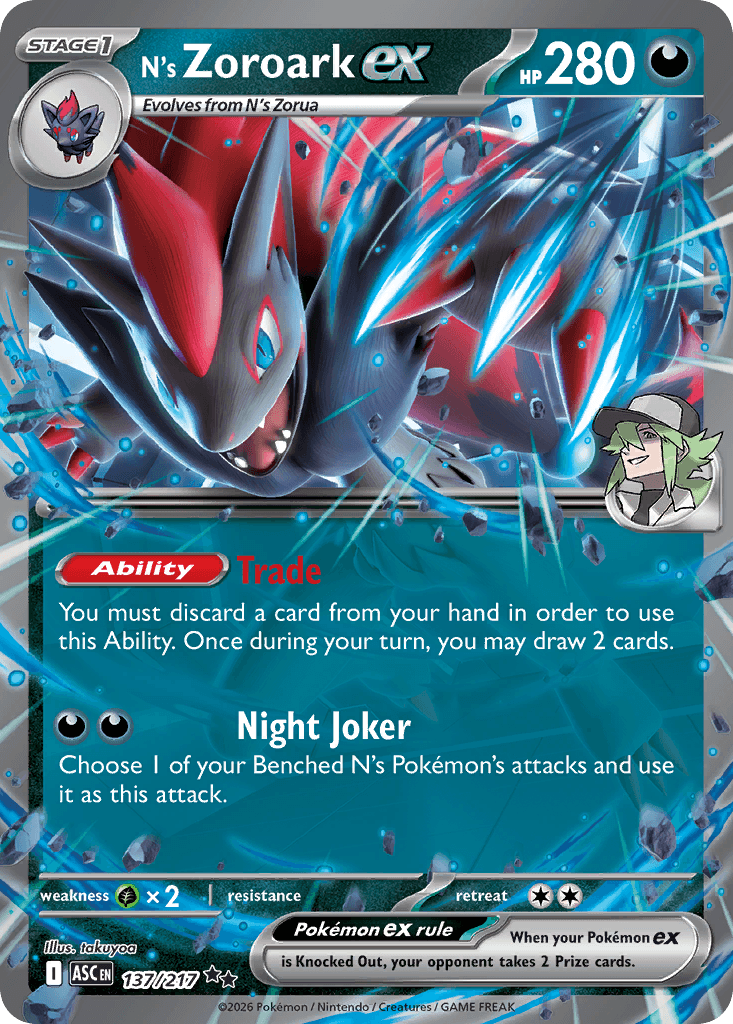 N's Zoroark ex (Ascended Heroes) #137 card art