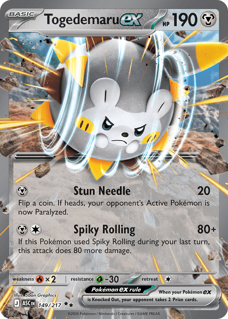 Togedemaru ex (Ascended Heroes) #149 card art