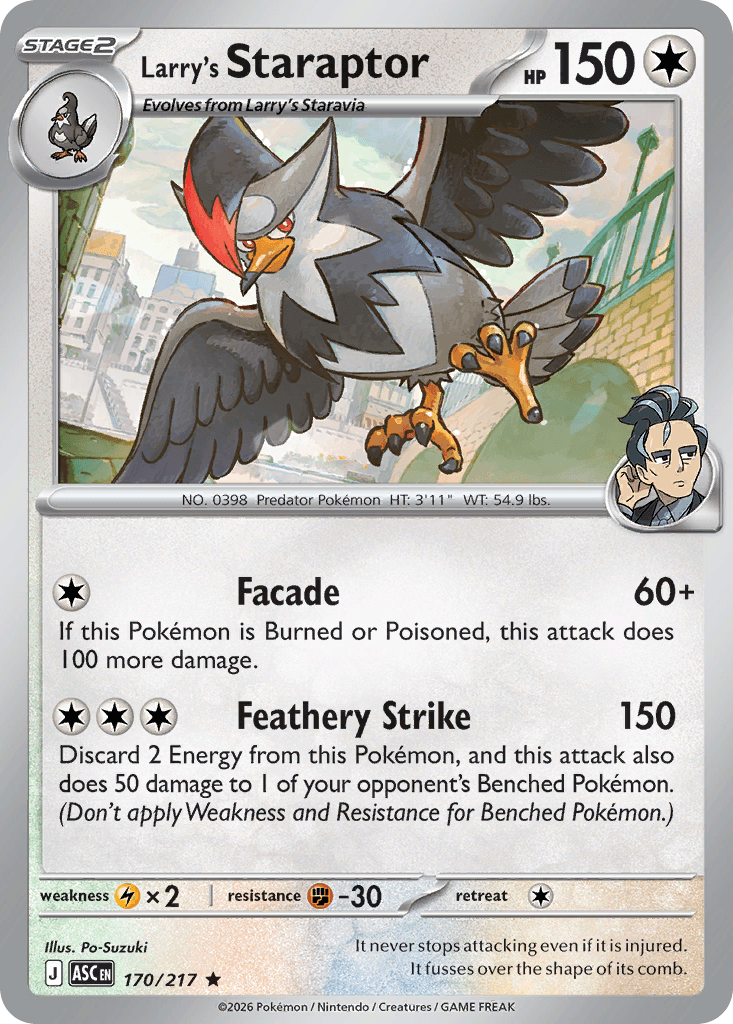 Larry's Staraptor (Ascended Heroes) #170 card art