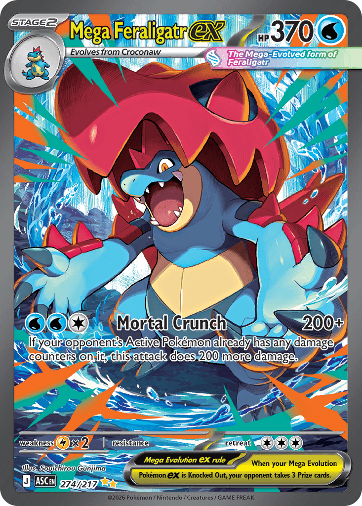 Mega Feraligatr ex (Ascended Heroes) #274 card art