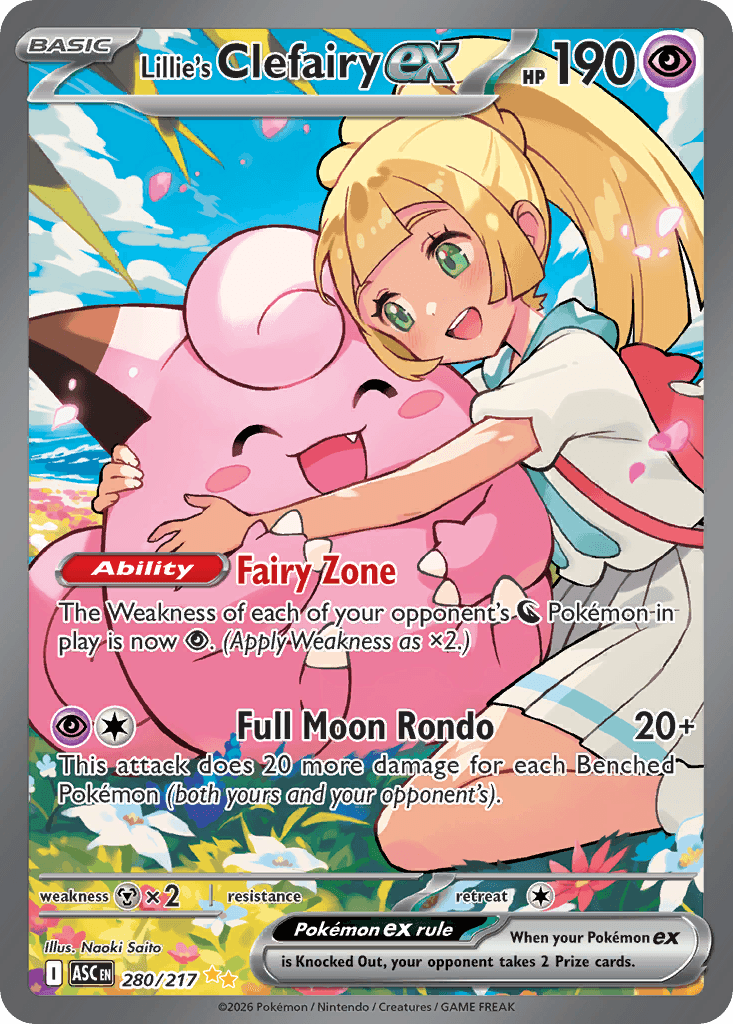Lillie's Clefairy ex (Ascended Heroes) #280 card art
