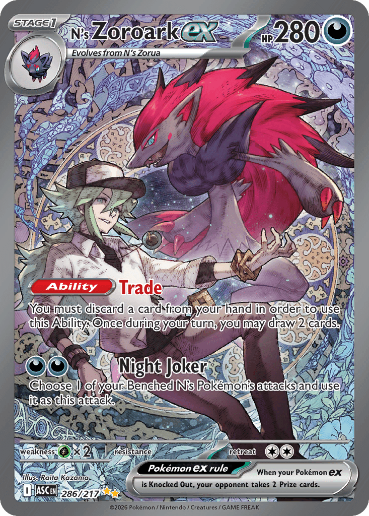N's Zoroark ex (Ascended Heroes) #286 card art