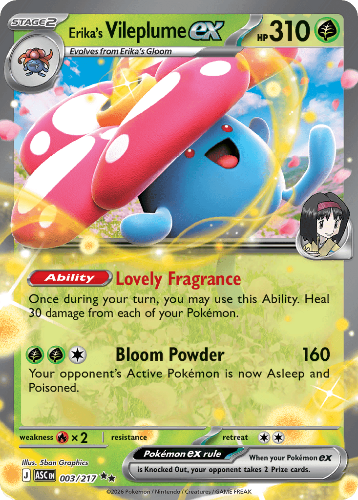 Erika's Vileplume ex (Ascended Heroes) #3 card art