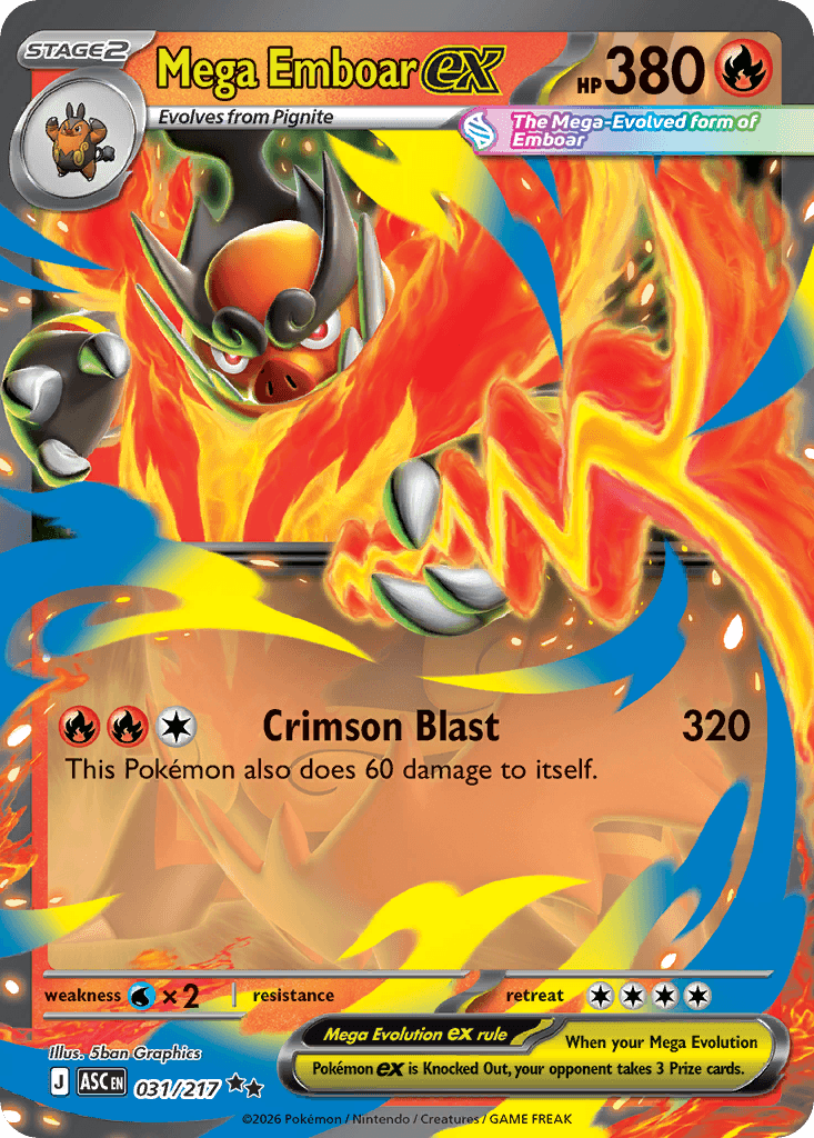 Mega Emboar ex (Ascended Heroes) #31 card art
