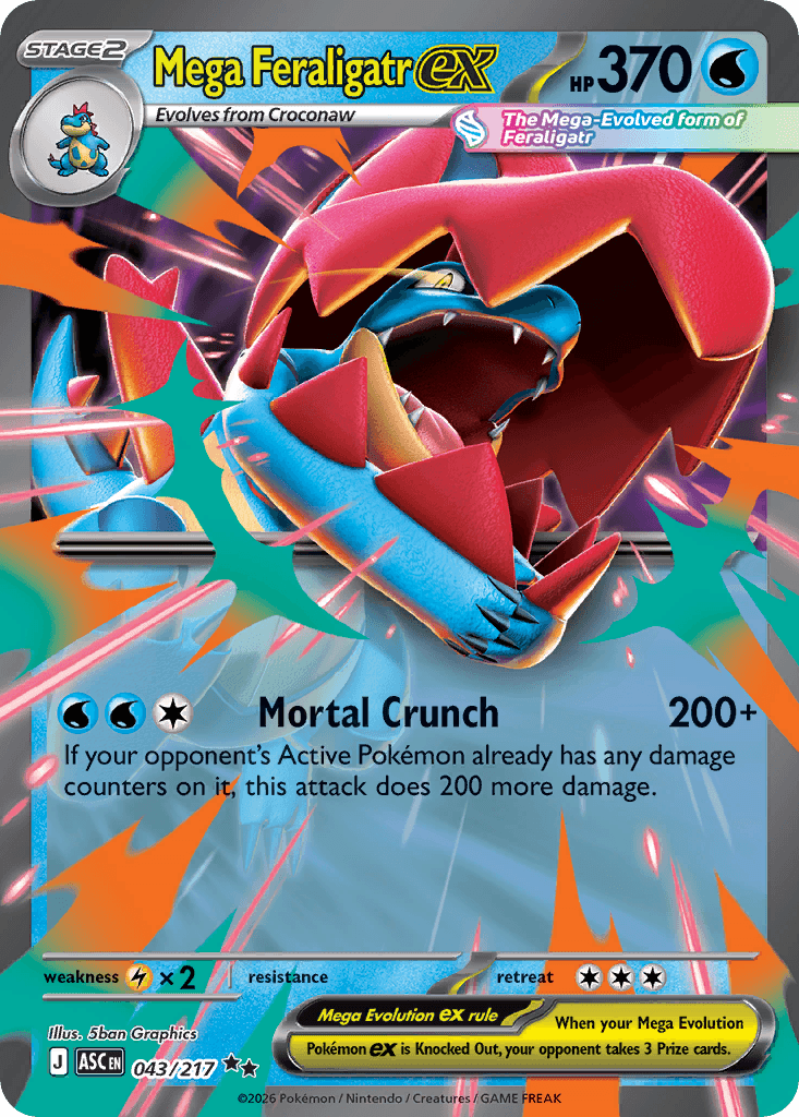 Mega Feraligatr ex (Ascended Heroes) #43 card art