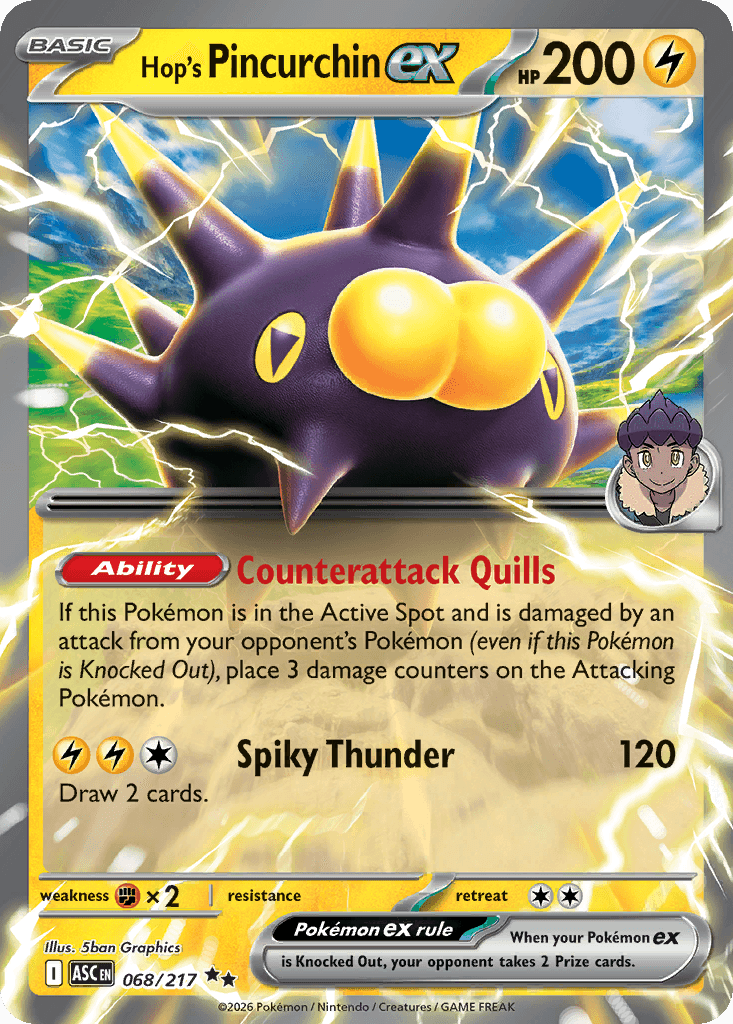 Hop's Pincurchin ex (Ascended Heroes) #68 card art