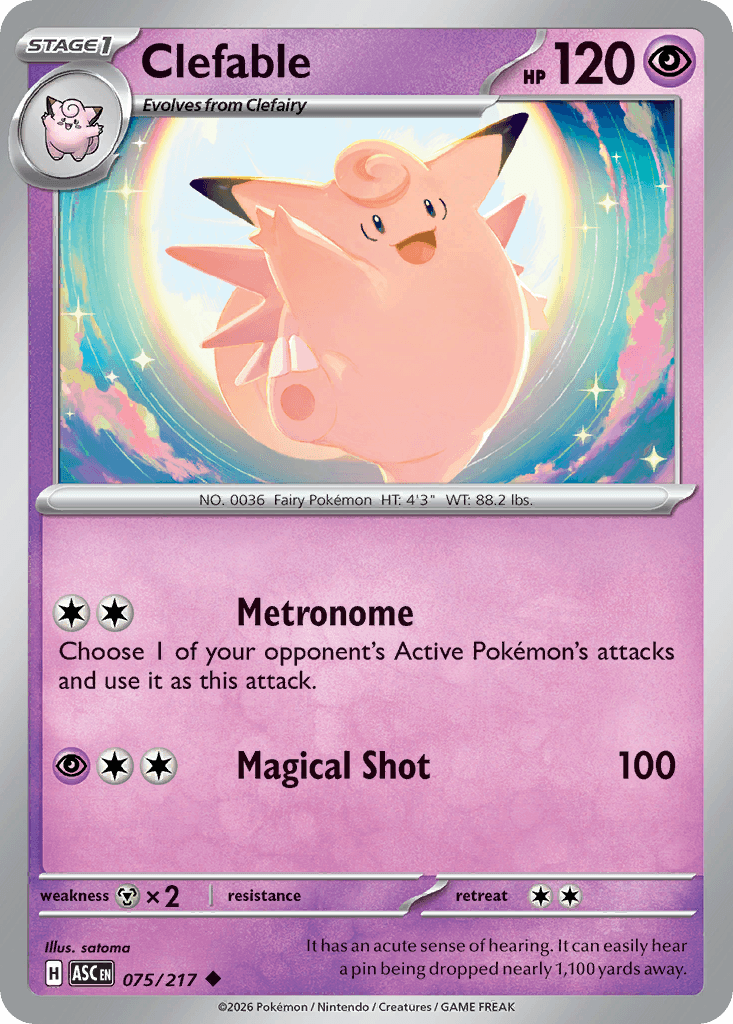 Clefable (Ascended Heroes) #75 card art