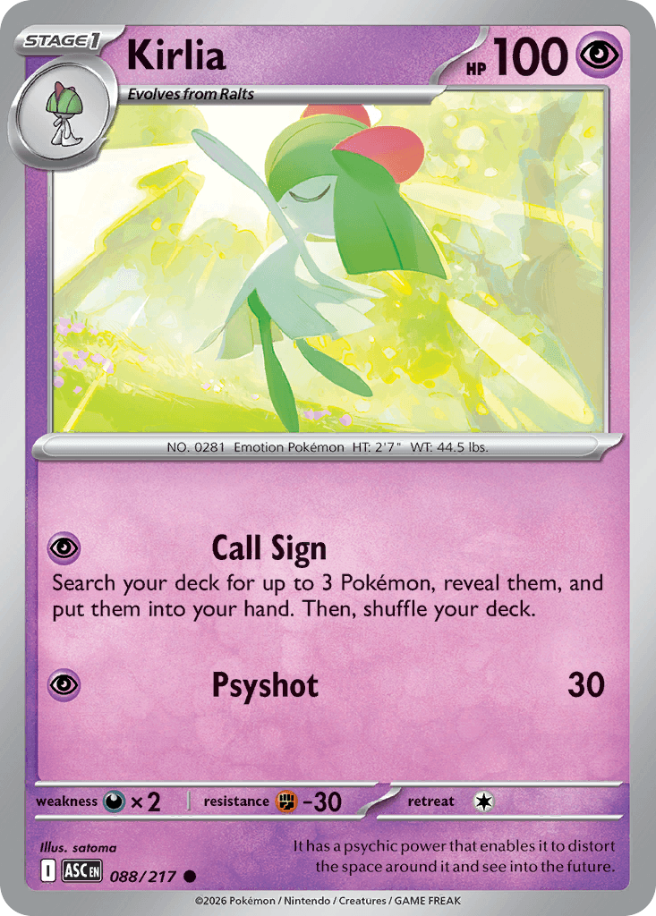 Kirlia (Ascended Heroes) #88 card art