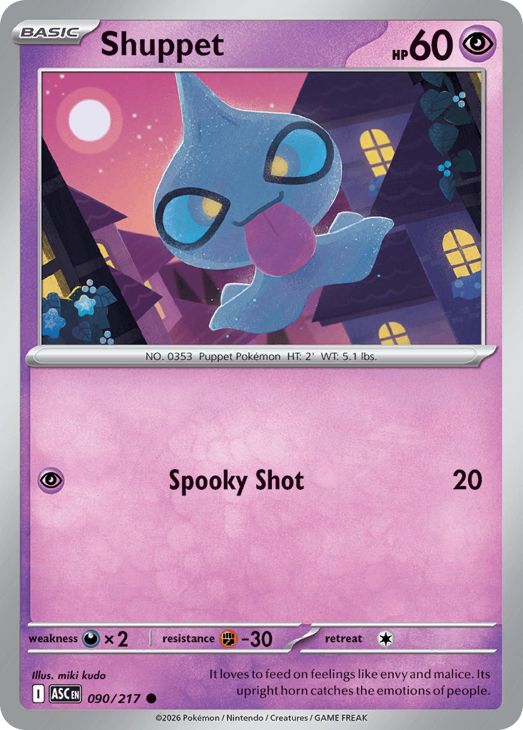 Shuppet (Ascended Heroes) #90 card art