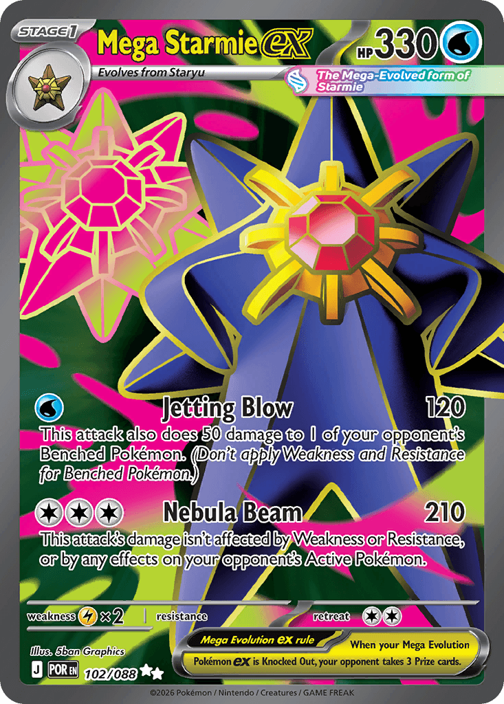 Mega Starmie ex (Perfect Order) #102 card art