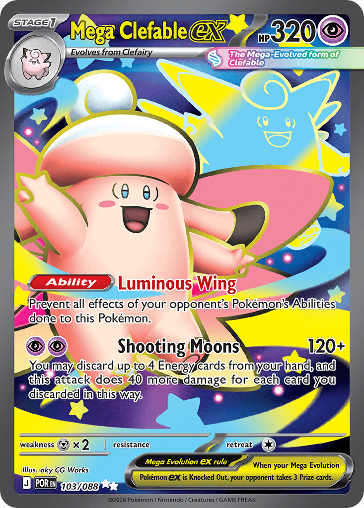 Mega Clefable ex (Perfect Order) #103 card art