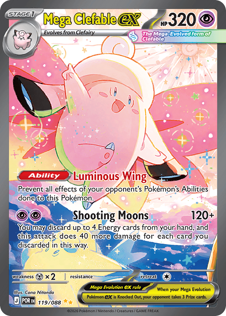 Mega Clefable ex (Perfect Order) #119 card art