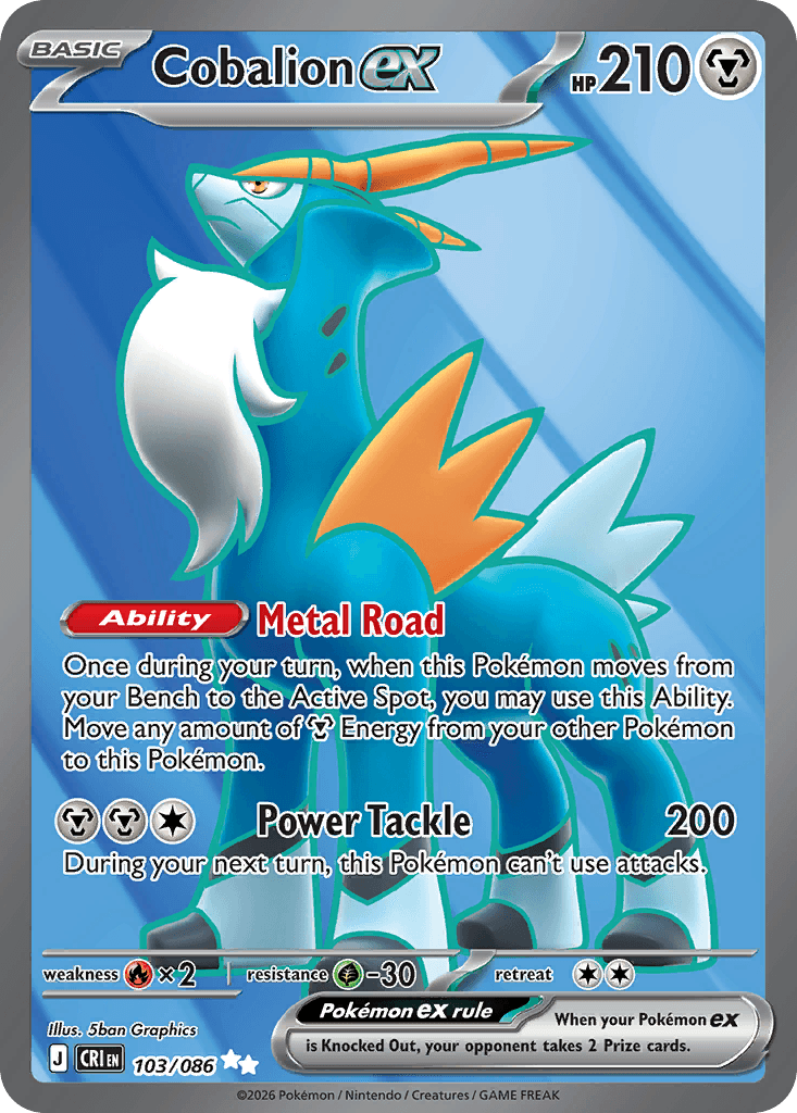 Cobalion ex (Chaos Rising) #103 card art