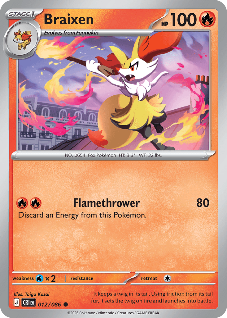 Braixen (Chaos Rising) #12 card art