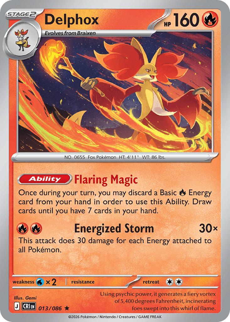 Delphox (Chaos Rising) #13 card art