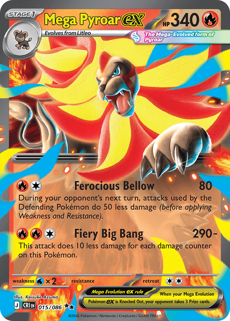 Mega Pyroar ex (Chaos Rising) #15 card art