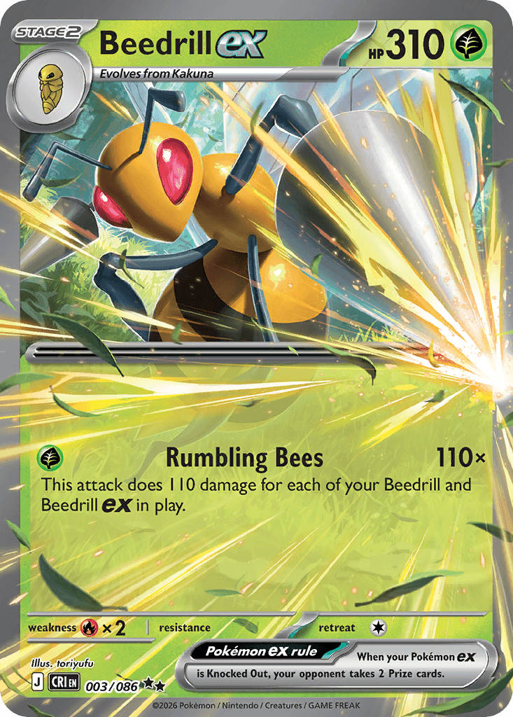 Beedrill ex (Chaos Rising) #3 card art