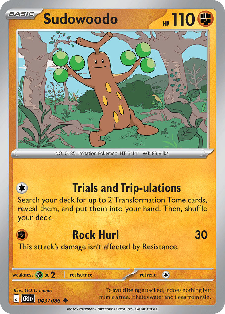Sudowoodo (Chaos Rising) #43 card art