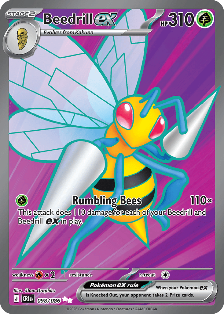 Beedrill ex (Chaos Rising) #98 card art