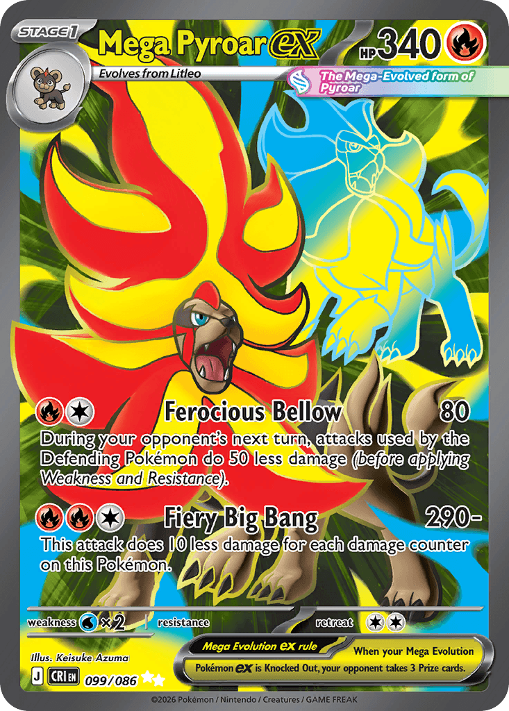 Mega Pyroar ex (Chaos Rising) #99 card art