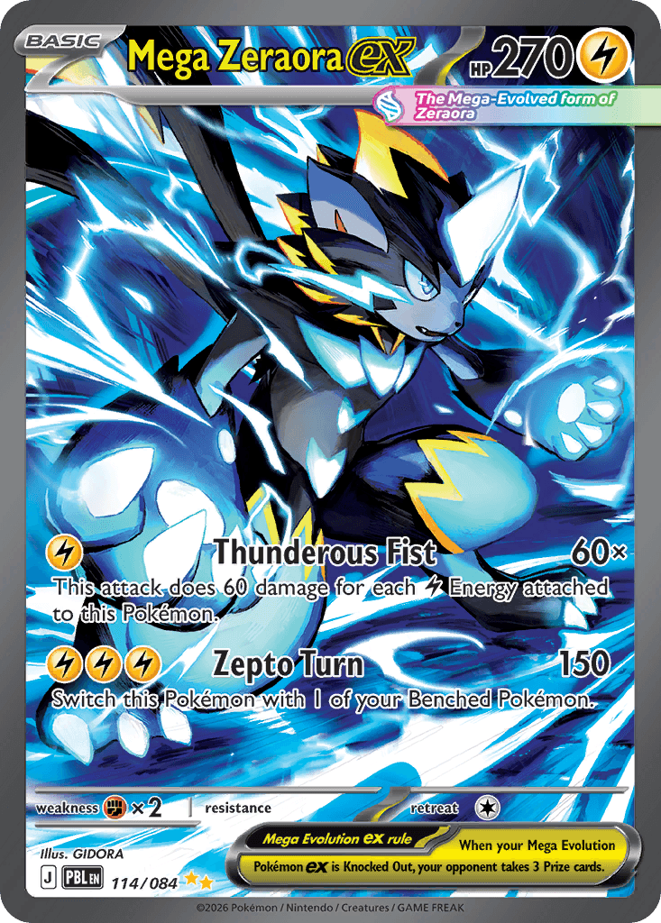Mega Zeraora ex (Pitch Black) #114
