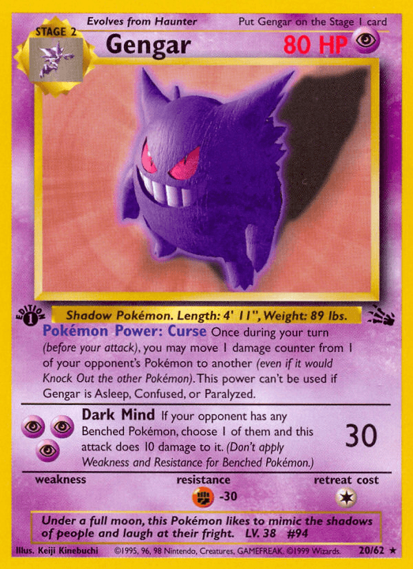 Gengar (Fossil) #20 card art