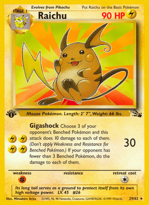 Raichu (Fossil) #29 card art