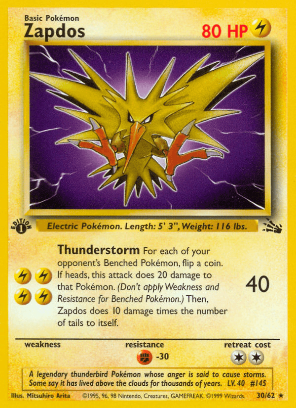 Zapdos (Fossil) #30 card art